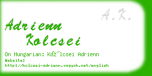 adrienn kolcsei business card